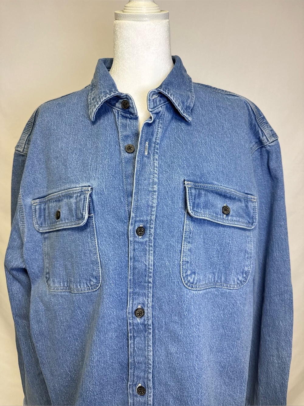Free Assembly Men's Heavyweight Denim Overshirt Jacket Blue Size 2XL NWT